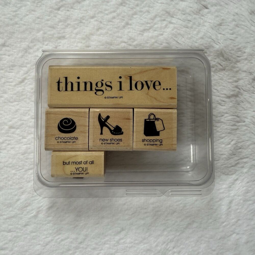 Stampin' Up! Things I Love Stamp Lot Of 5 Retired Shoe, Sayings INCOMPLETE Set